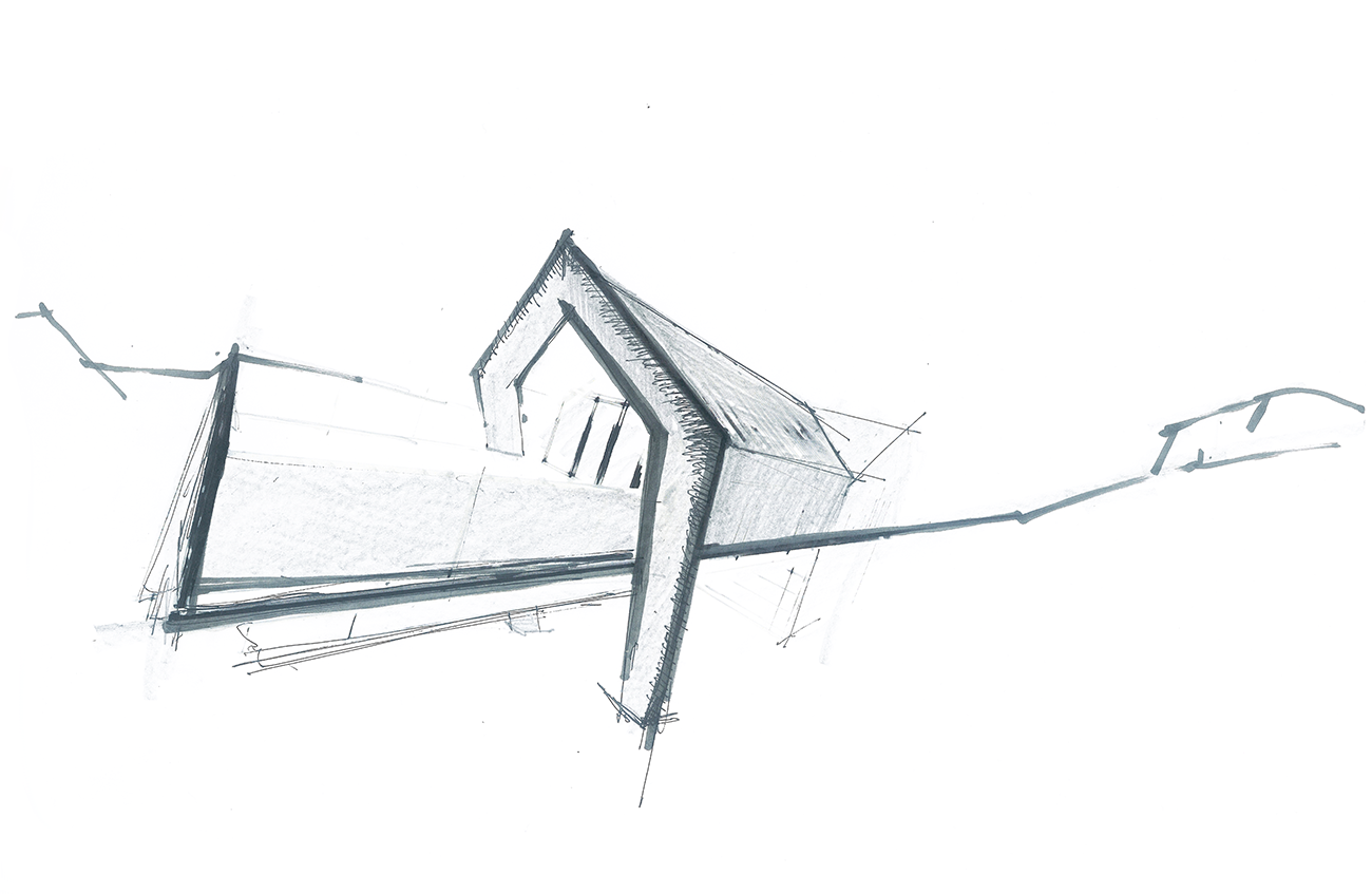 Konceptualna arhitektonska skica.