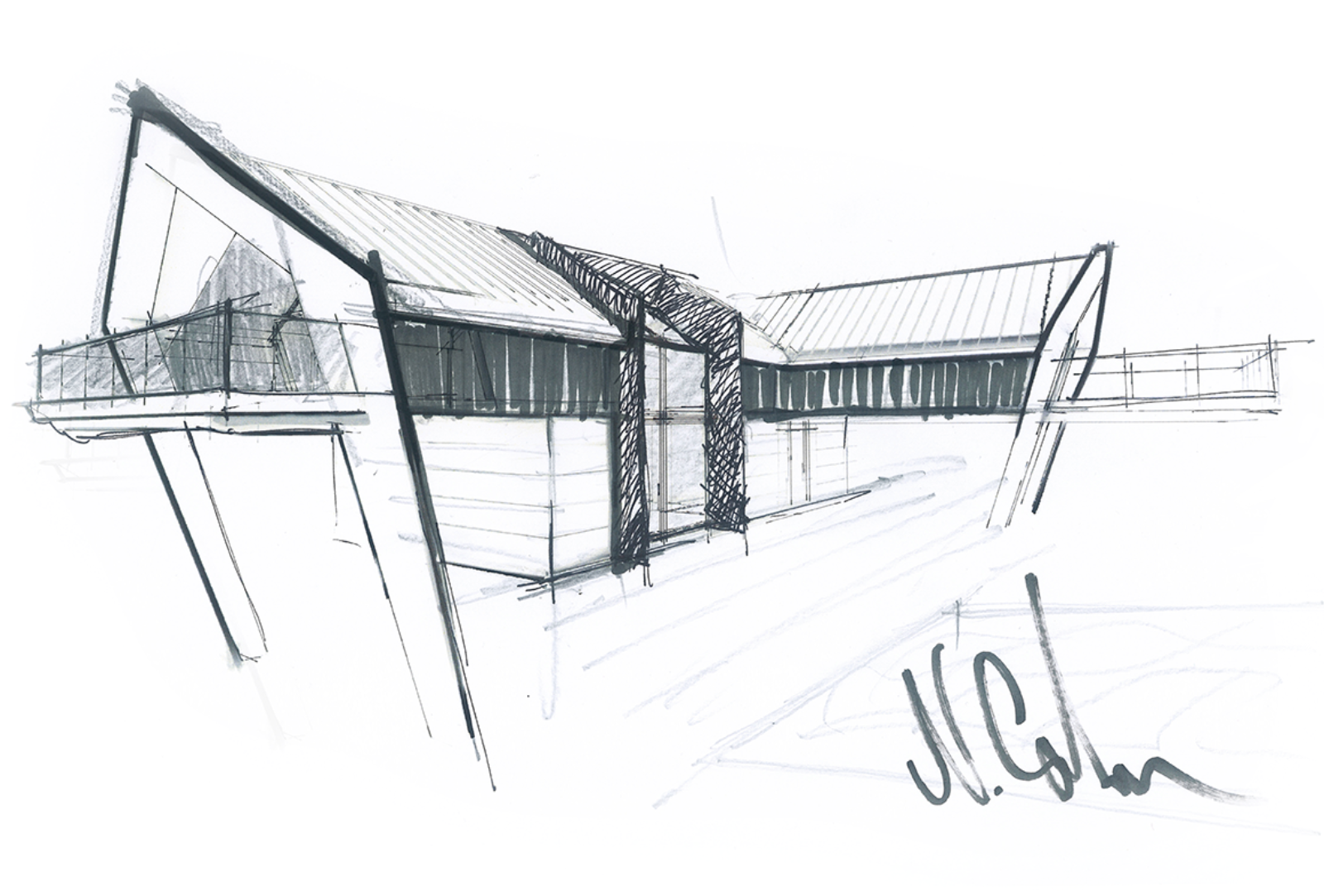 Konceptualna arhitektonska skica.