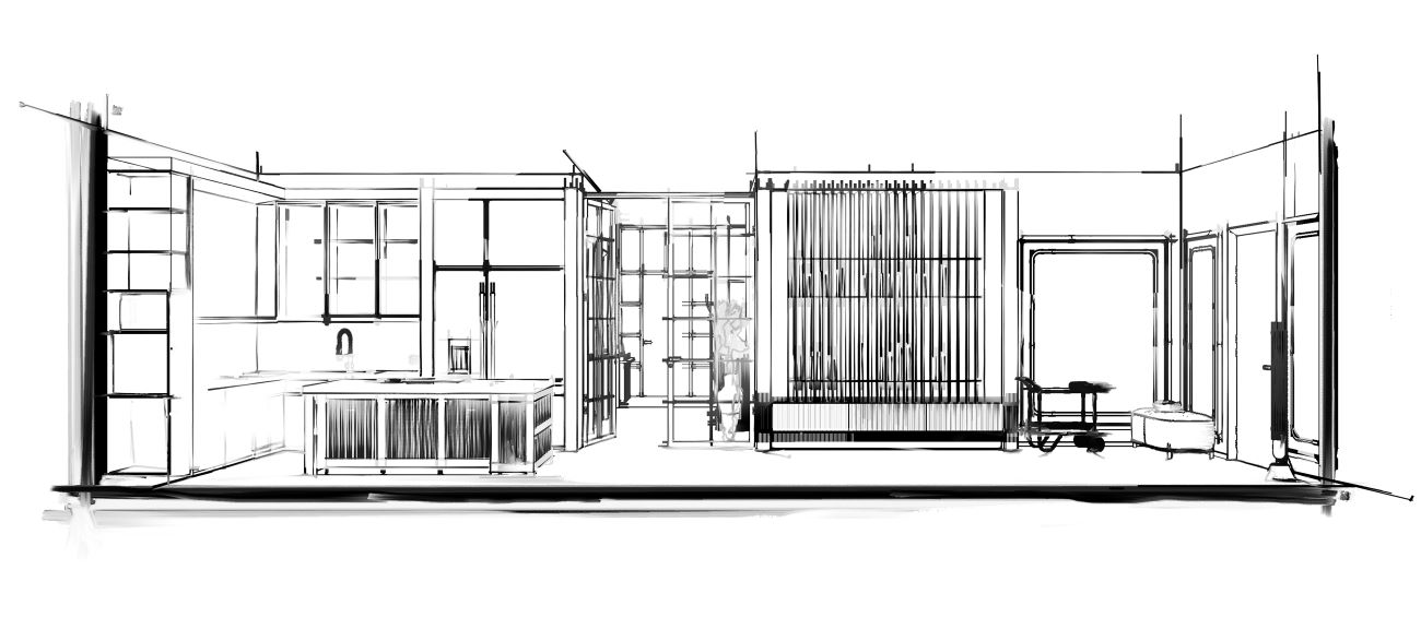 Conceptual architectural sketch